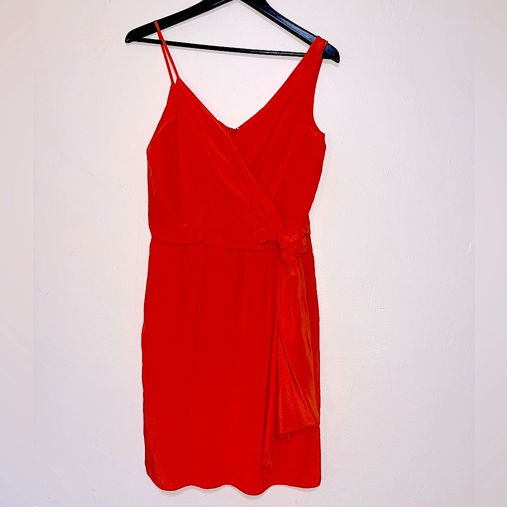 Orange Suzy Chin for Maggy Boutique asymmetrical cocktail dress - Picture 4 of 10